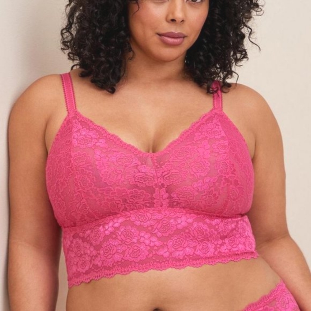 ❤️NWT TORRID LINGERIE UNLINED LACE LONGLINE BRALETTE POWER MESH BRA PLUS SIZE 4X